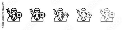 Biomedical engineer icon vector outline set illustration sign
