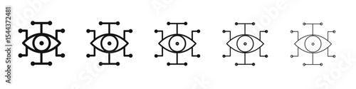 Bionic eye icon vector outline set illustration sign