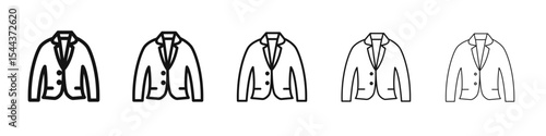 Blazer icon vector outline set illustration sign