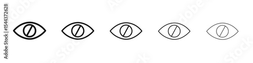 Blindness icon vector outline set illustration sign