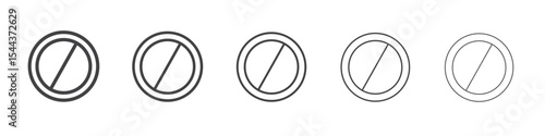 Blocked icon vector outline set illustration sign