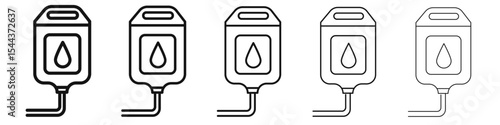 blood bag icon vector outline set illustration sign