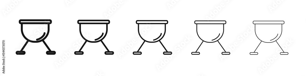 brazier icon vector outline set illustration sign brazier icon vector outline set illustration sign
