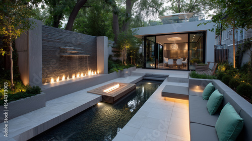 Wallpaper Mural Backyard garden with sunken seating area Torontodigital.ca