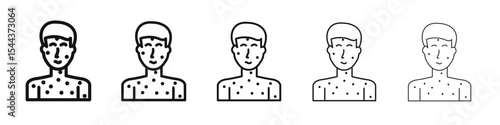 Boy chicken pox icon vector outline set illustration sign