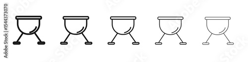 brazier icon vector outline set illustration sign