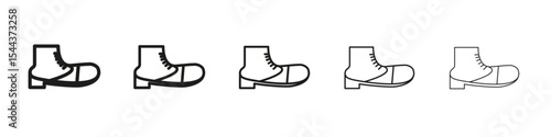 brisk boots icon vector outline set illustration sign
