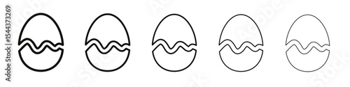 Broken egg icon vector outline set illustration sign