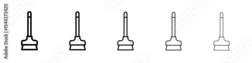 Broom icon vector outline set illustration sign