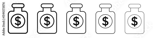 Business Remedy icon vector outline set illustration sign