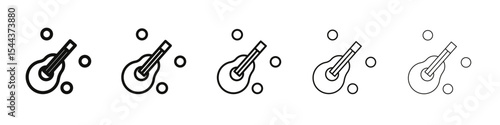 Busking icon vector outline set illustration sign