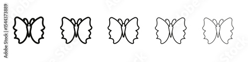Butterfly icon vector outline set illustration sign