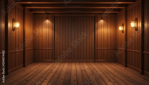 Wallpaper Mural Inviting wooden interior with soft lighting and vintage aesthetic appeal Torontodigital.ca