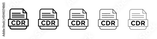 CDR File Document Icon vector outline set illustration sign