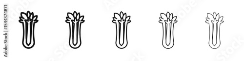 Celery icon vector outline set illustration sign
