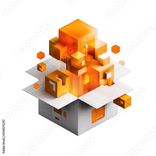 Digital Cubes in Open Box