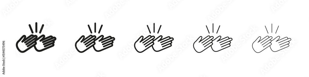 Clapping hands icon vector outline set illustration sign Clapping hands icon vector outline set illustration sign
