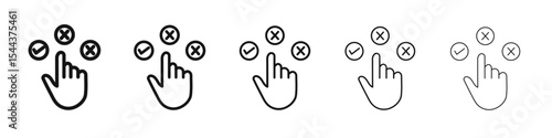 Choice icon vector outline set illustration sign