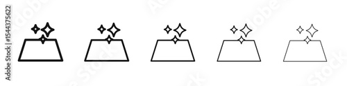clean surface icon vector outline set illustration sign