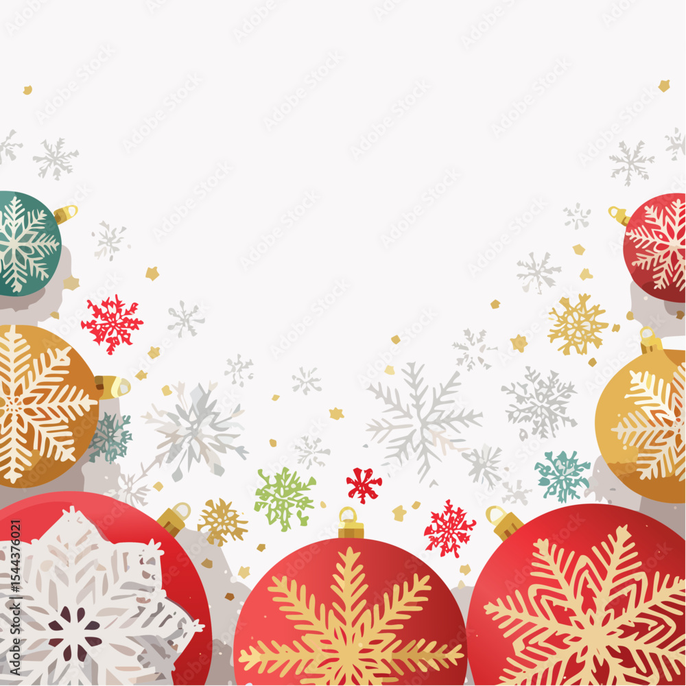 Obraz premium christmas card with snowflake border vector illustration