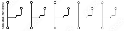 Code branch icon vector outline set illustration sign