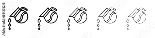 coffee pot icon vector outline set illustration sign