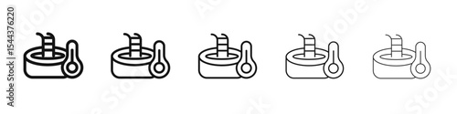 Cold plunge icon vector outline set illustration sign