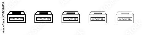 Complaint box icon vector outline set illustration sign