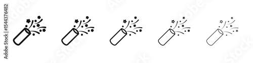Confetti icon vector outline set illustration sign