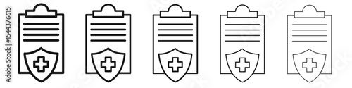 Contract coverage icon vector outline set illustration sign