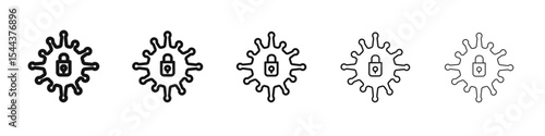 Coronavirus Lockdown Icon vector outline set illustration sign