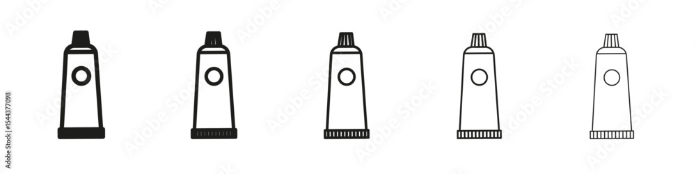 Cream tube icon vector outline set illustration sign Cream tube icon vector outline set illustration sign