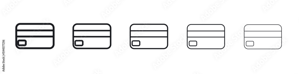Credit card icon vector outline set illustration sign Credit card icon vector outline set illustration sign