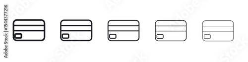 Credit card icon vector outline set illustration sign