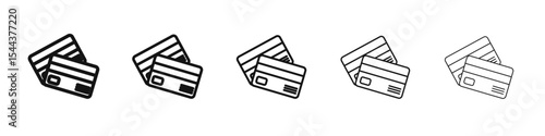 Credit card icon vector outline set illustration sign