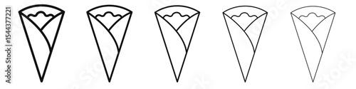 Crepe icon vector outline set illustration sign