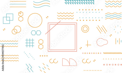 Brutalist style vector minimalistic Posters with silhouette basic figures, Retro futuristic graphic elements of geometrical shapes