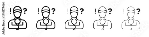 Curiosity icon vector outline set illustration sign