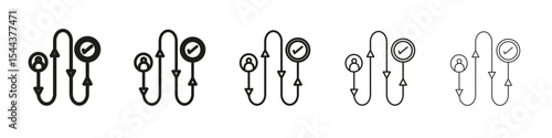 Customer journey icon vector outline set illustration sign