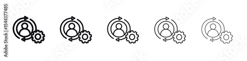 Customer retention icon vector outline set illustration sign