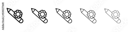 Customized icon vector outline set illustration sign