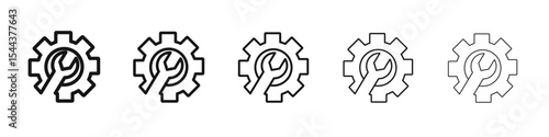 Customization icon vector outline set illustration sign