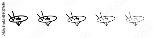 Cymbal icon vector outline set illustration sign