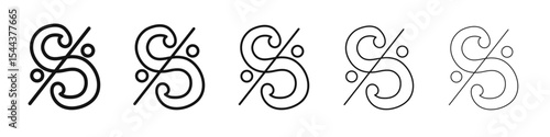 Dal segno music icon vector outline set illustration sign