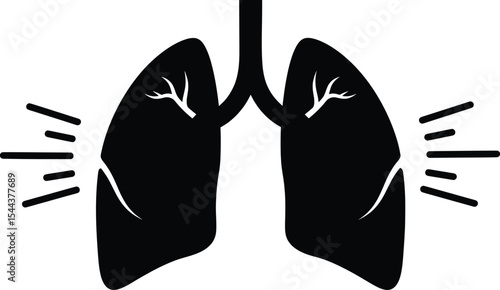 Yoga Illustration of Lungs in Vector Style for Wellness Awareness in a Calm Environment