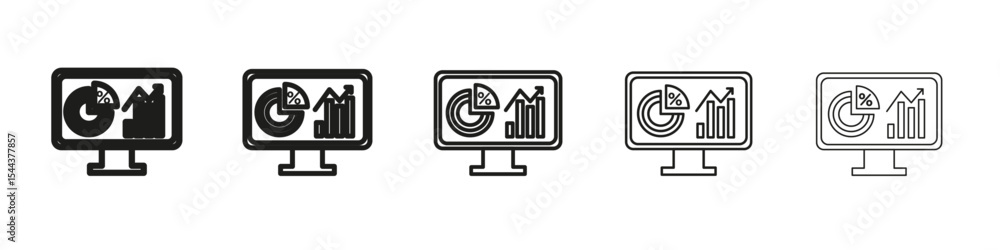 Dashboard icon vector outline set illustration sign Dashboard icon vector outline set illustration sign