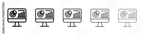 Dashboard icon vector outline set illustration sign
