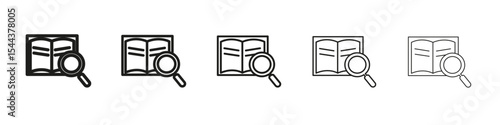 Defining icon vector outline set illustration sign