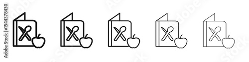 diet menu icon vector outline set illustration sign