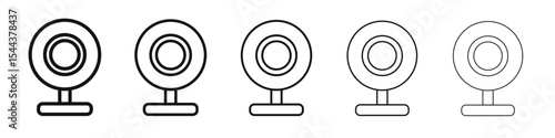 Digital Webcam icon vector outline set illustration sign